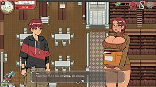 Flashing cock to nerdy girl in public library during spooky milk life hentai game episode 18