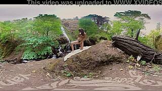 Hot yanks milf tasty luscious rubs vibrator outdoors for climax