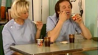 blonde doctor gives anal blowjob to patient for cumshot 😈