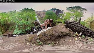 Hot yanks milf tasty luscious rubs vibrator outdoors for climax