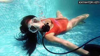 Amelie Bruna's sexy poolside solo play: Russian teen