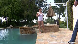 natasha nice outdoor wet by the pool