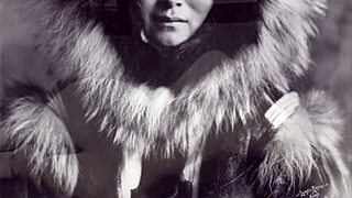 Vintage Eskimo beauty with hairy pussy gets pounded