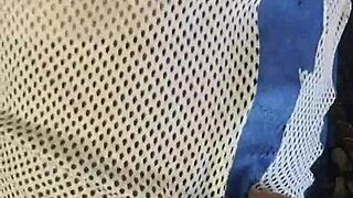 petite brunette wife in lingerie