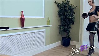 Lezzie BFF horny blonde girl on girl makeout