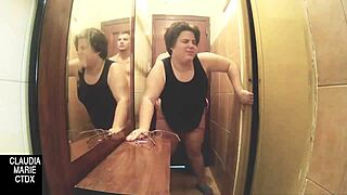 Slamming Fat Spanish Amateur Between Tight Walls for Cumshot