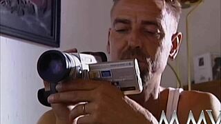 tempting retro babe handles cock in hairy action scene