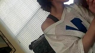 petite brunette wife in lingerie