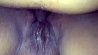 minha preta's big natural tits bounce while she gets assfucked by big black cock in anal scene.
