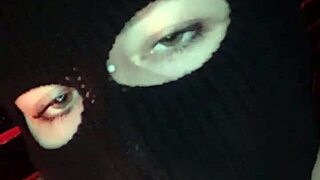 Busted Masked seductress delivers live blowjob while smoking