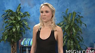 Cheerful ending to a relaxing massage session.