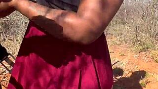 Ebony Teen 18+ Takes Rough Anal Outdoors