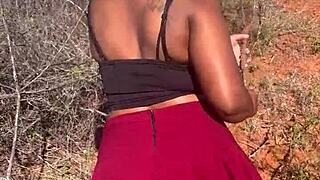 Ebony Teen 18+ Takes Rough Anal Outdoors