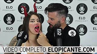 elo podcast sucks sara blonde's natural tits in the spicy room, blonde intrigue.