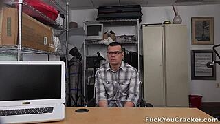 A black stud sits astride with his monstrous tool in a gay anal encounter