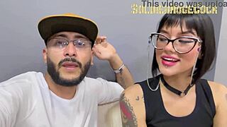 Watch this beautiful tattooed girl start her porn career with a sloppy deepthroat
