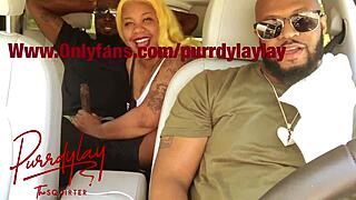 Uber driver's wife casually sucks stranger's fat cock and squirts