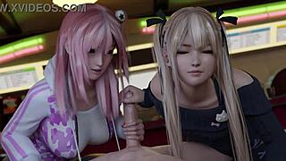 Honoka Rides Dick Hard in Tight Pussy 3Some Anime