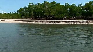 couple explores wild adventures on mysterious island