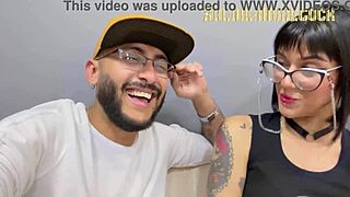 Watch this beautiful tattooed girl start her porn career with a sloppy deepthroat