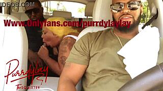 Uber driver's wife casually sucks stranger's fat cock and squirts