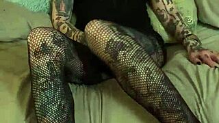 Glasses And Tattoo Girl Encourages Your Jerk Off