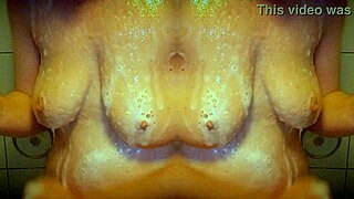 Bathing exotic milf with mirror reflection