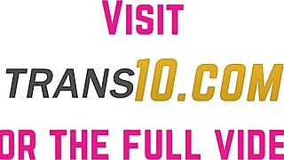 巨尻シーメールがセクシーランジェリーでチンポを激しくシゴく