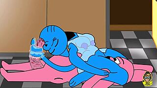 Richard's monster cock gets Nicole Watterson's ass licked, then her pussy pounded