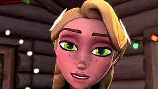 Is Elsa crossdressing while Anna gets banged in Frozen hentai?