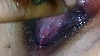 Wet Fat Pussy Squirts Hard in Close-Up Action Scene