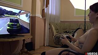 Crazy driver races wildly on PS4 console.