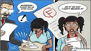 Ebony students steamy session with his well endowed professor to better his academic performance