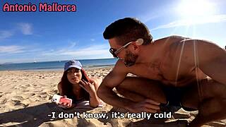 Passion on public beach explored by amateur couple