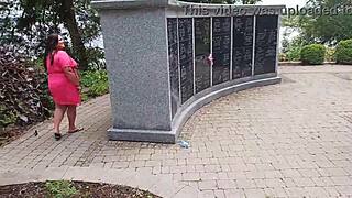 i love watching this milf get her shaved pussy pounded outdoors in part 1