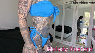 pink and purple lingerie try on haul with melody radford