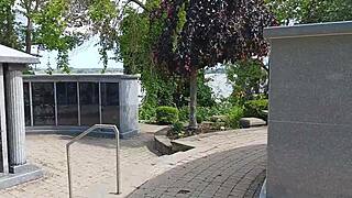 i love watching this milf get her shaved pussy pounded outdoors in part 1