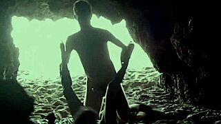 at the beach, hidden in the cave with my flexible partner