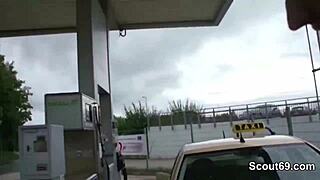 real german amateur teen 18+ in outdoor threesome with stranger, so wild