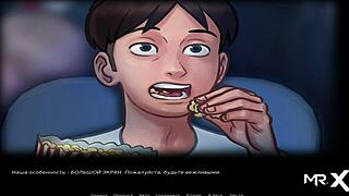 Summertime Saga - Take And Touch My Breasts With Groping And Blowjob