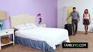 Skinny Blonde Stepdaughter Averie Moore TAKING STEPDADS FAT COCK