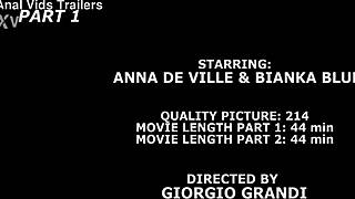 Putas locas Anna De Ville y Bianka Blue en fisting anal profundo