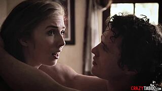 Lena Paul's sexual interaction with her unusual lover and its orgastic sexual intercourse