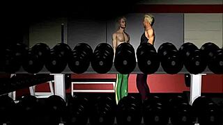 Luv, the gay personal trainer, in hentai anime action.