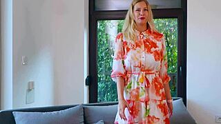 The porn actress shows off her dresses for a walk