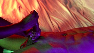 ebony masseuse continues after cum