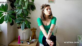 watch her fuck ass with dildo while fingering pussy?