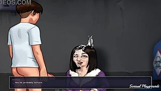 Summertime Saga's innocent first time turns rough outdoor with petite Russian teen