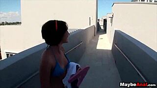 Amateur Brunette Feels Intense Pleasure In First Anal With Evelyn Lacie 2