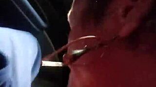 Brazilian Shemale Delivers Fast, Hard Oral in Car